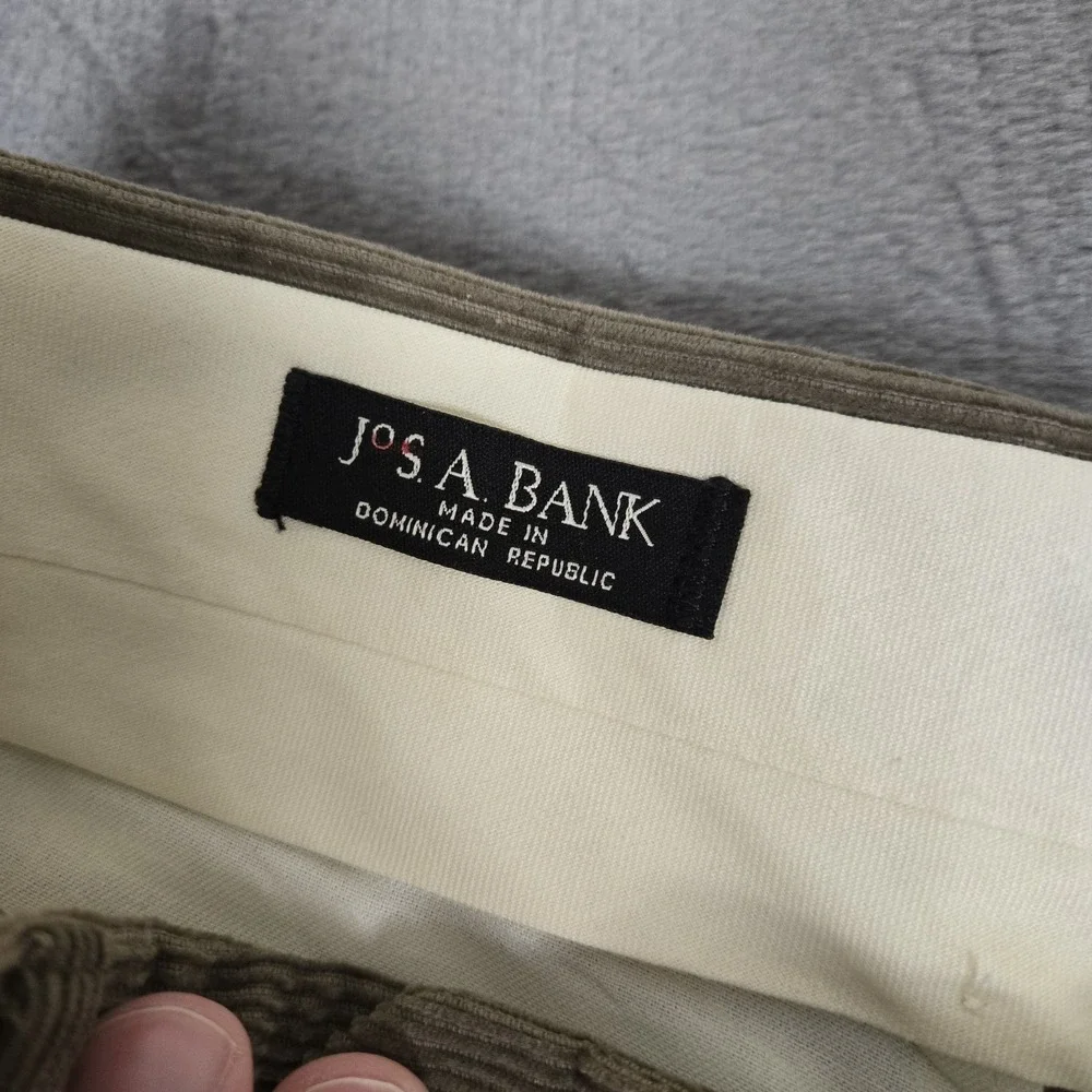 Jos. A. Bank Pants Mens 34 Unhemmed Corduroy‎ Windsor Executive Pleated NWT